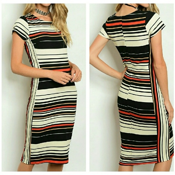 Multiple Color Striped Midi Dress - Picture 8 of 8